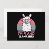9 Years Old Bday Llamazing 9th Birthday Llama Briefkaart (Voorkant / Achterkant)
