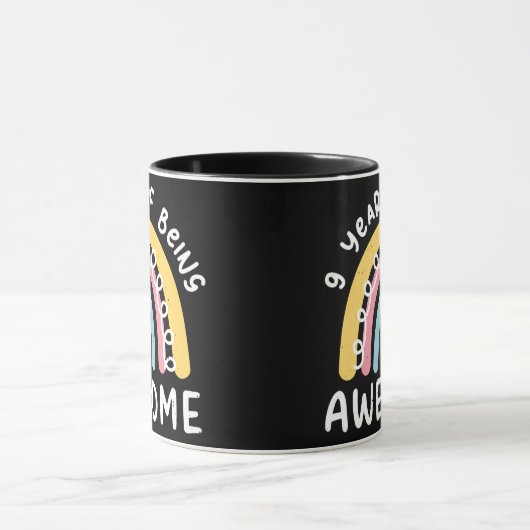 9 Years Old Girl Birthday 9th Being Awesome Cute Mok (Midden)