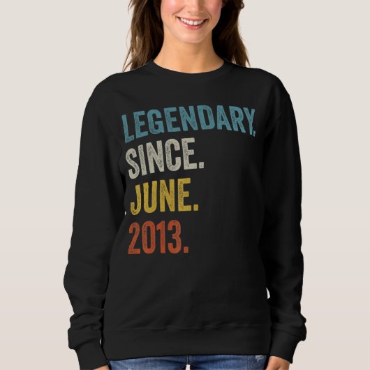 9 Years Old Legendary Since June 2013 9th Birthday Trui (Voorkant)