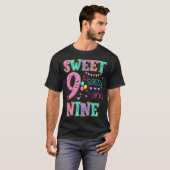 9 Years Old Sweet Sy And Nine Birthday Girl Donut T-shirt (Voorkant volledig)