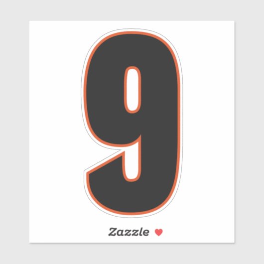 9 Zwarte Sinaasappel Cincinnati Sticker (Vel)