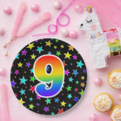 9de evenement: Vet, Fun, kleurrijke regenboog 9 Papieren Bordje (Feest)