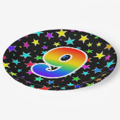 9de evenement: Vet, Fun, kleurrijke regenboog 9 Papieren Bordje (Gekanteld)