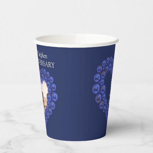 9de huwelijksdag Lapis Lazuli foto Papieren Bekers (Links)