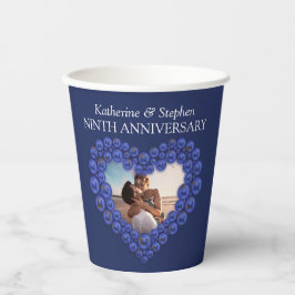 9de huwelijksdag Lapis Lazuli foto Papieren Bekers