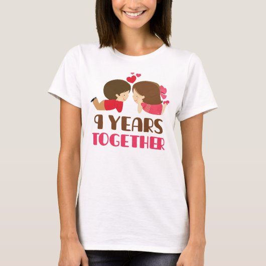 9de Jubileum cadeau voor haar T-shirt (Voorkant)