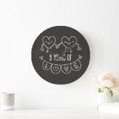 9de Jubileum - Gift Chalk Hearts Grote Klok (Huis)