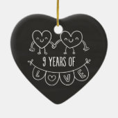 9de Jubileum - Gift Chalk Hearts Keramisch Ornament (Achterkant)