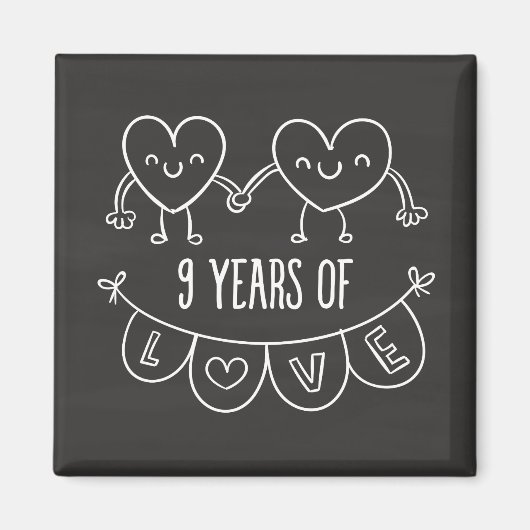9de Jubileum - Gift Chalk Hearts Magneet (Voorkant)
