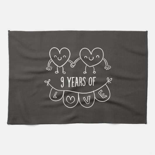 9de Jubileum - Gift Chalk Hearts Theedoek (Horizontaal)