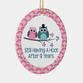 9de Jubileum Jubilea voor het huwelijk Keramisch Ornament (Rechts)