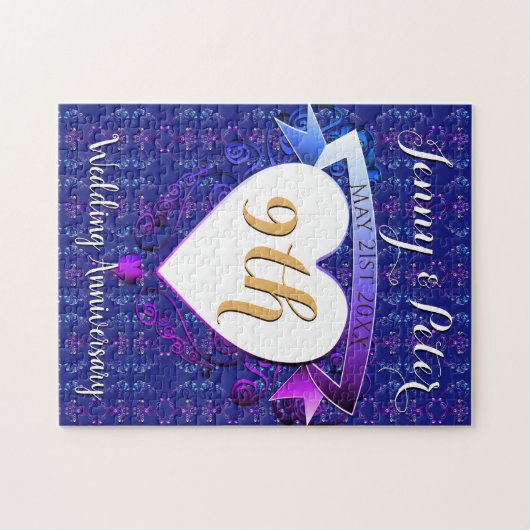 9de Jubileum Lapis Lazuli Blue Legpuzzel (Horizontaal)