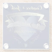 9de Jubileum Lapis Lazuli Glazen Onderzetter (Achterkant)