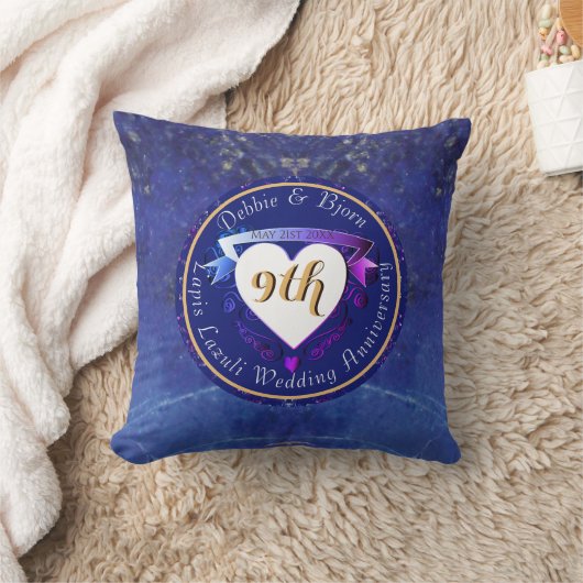 9de Jubileum Lapis Lazuli Hearts Kussen (Deken)