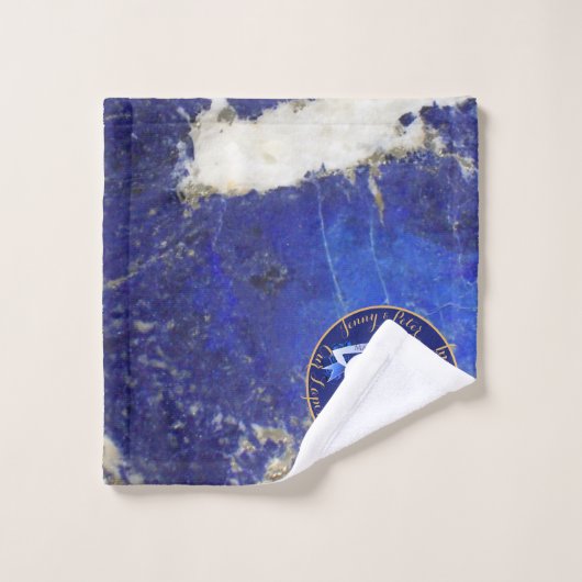 9de Jubileum Lapis Lazuli Kleur Bad Handdoek (Wasdoekje)