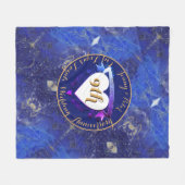 9de Jubileum Lapis Lazuli Kleur Fleece Deken (Voorkant (Horizontaal))
