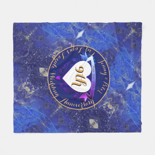 9de Jubileum Lapis Lazuli Kleur Fleece Deken (Voorkant (Horizontaal))