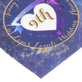 9de Jubileum Lapis Lazuli Kleur Korte Tafelloper (Hoek)