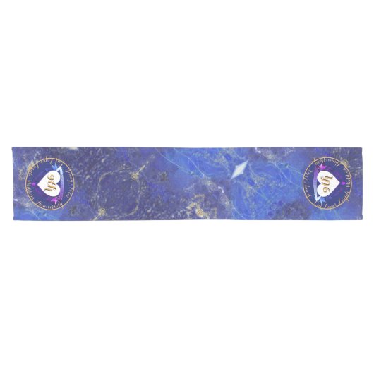 9de Jubileum Lapis Lazuli Kleur Korte Tafelloper (Horizontaal)