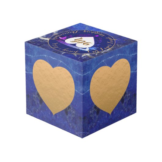 9de Jubileum Lapis Lazuli Kleur Kubus (Achter hoekig)