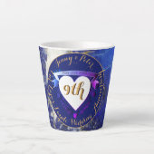 9de Jubileum Lapis Lazuli Kleur Latte Mok (Voorkant)