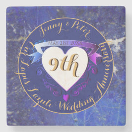 9de Jubileum Lapis Lazuli Kleur Stenen Onderzetter