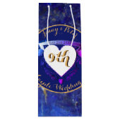 9de Jubileum Lapis Lazuli Kleur Wijn Cadeautas (Voorkant)