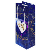 9de Jubileum Lapis Lazuli Kleur Wijn Cadeautas (Voorkant Gekanteld)