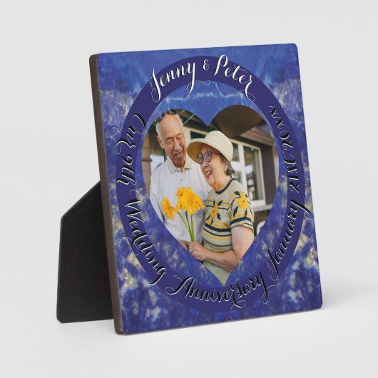 9de Jubileum Lapis Lazuli Lijst Fotoplaat (Voorkant)