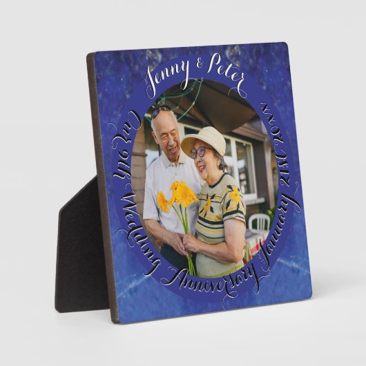 9de Jubileum-ronde Lapis Lazuli Lijst Fotoplaat (Voorkant)