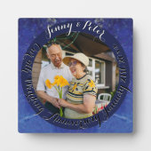 9de Jubileum-ronde Lapis Lazuli Lijst Fotoplaat (Voorkant)