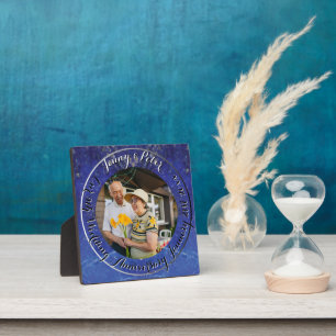 9de Jubileum-ronde Lapis Lazuli Lijst Fotoplaat