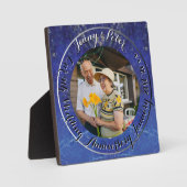 9de Jubileum-ronde Lapis Lazuli Lijst Fotoplaat (Voorkant)