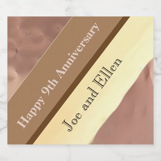 9de Jubileum van de Woningen, Willow en Koper Sparkling Wijnetiket (Enkel label)