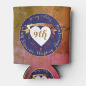 9de Jubileum van het huwelijk van Terracotta Lapis Blikjeskoeler (Voorkant)