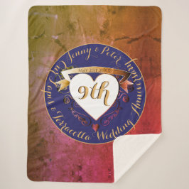 9de Jubileum van het huwelijk van Terracotta Lapis Sherpa Deken