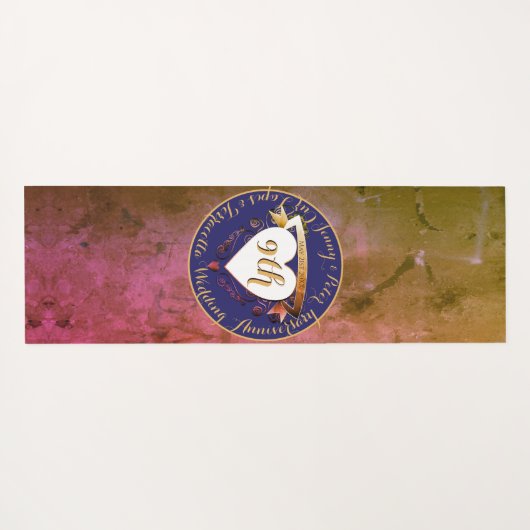 9de Jubileum van het huwelijk van Terracotta Lapis Yogamat (Achterkant (horizontaal))