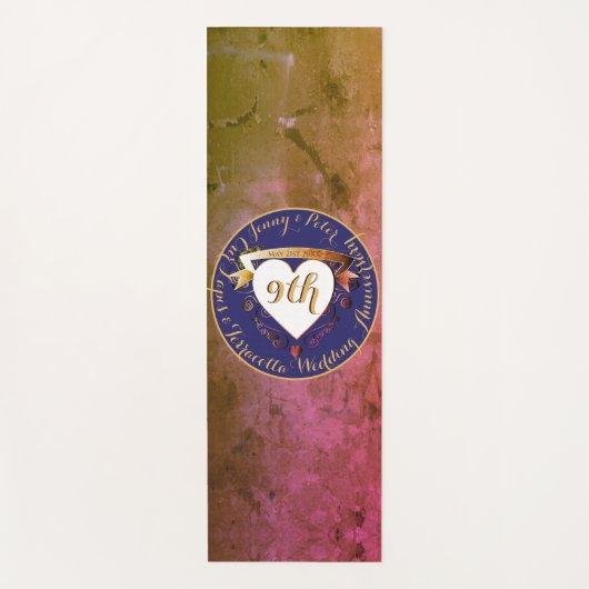 9de Jubileum van het huwelijk van Terracotta Lapis Yogamat (Voorkant)