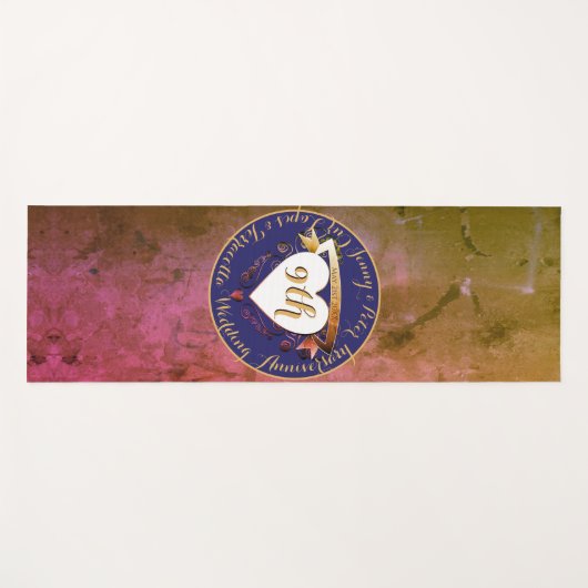 9de Jubileum van het huwelijk van Terracotta Lapis Yogamat (Voorkant (horizontaal))