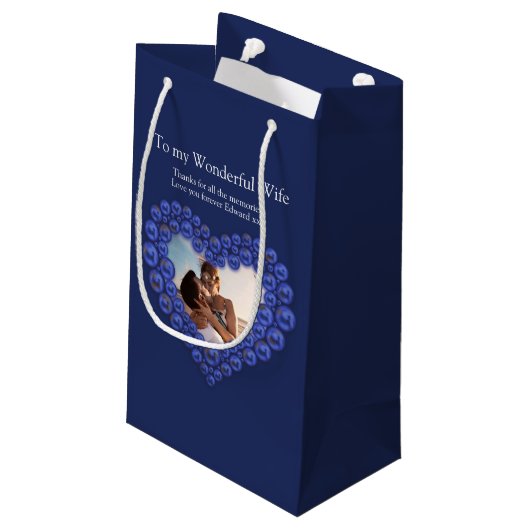 9de trouwdag Lapis Lazuli foto Klein Cadeauzakje (Achterkant Gekanteld)