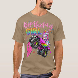 9de Unicorn Monster Truck Birthday Girls Racing Lo T-shirt