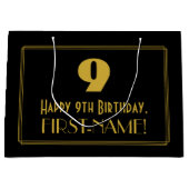 9de verjaardag — Art Deco Geïnspireerde look "9" e Groot Cadeauzakje (Voorkant)