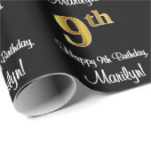 9de verjaardag: Eltige luxe Faux Gold-look # Cadeaupapier (Rol Hoek)