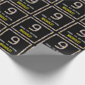 9de verjaardag: Floral Flowers Number, Custom Name Cadeaupapier (Hoek)