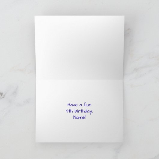 9de verjaardag: Fun, kleurrijk gevuurwerk Kaart (Binnen)