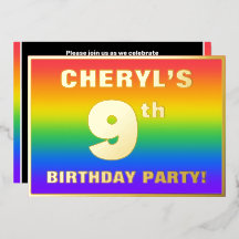 9de verjaardag: Fun, kleurrijk regenboogpatroon