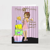 9de Verjaardag, het Gelukkige meisje van de Kaart (Voorkant)