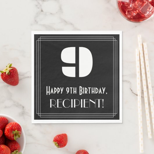 9de verjaardag: Kunst Deco Geïnspireerde look "9"  Servet (Insitu)