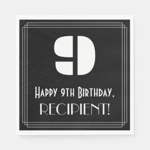 9de verjaardag: Kunst Deco Geïnspireerde look "9" Servet