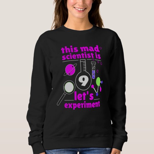 9de verjaardag Nine Bday Science Mad Scientist Che Trui (Voorkant)